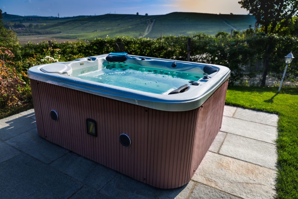Hot tub removal in the backyard