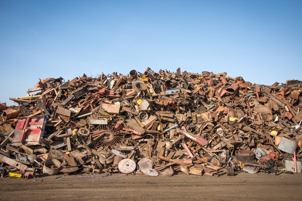 Pile of scrap metal for scrap metal removal